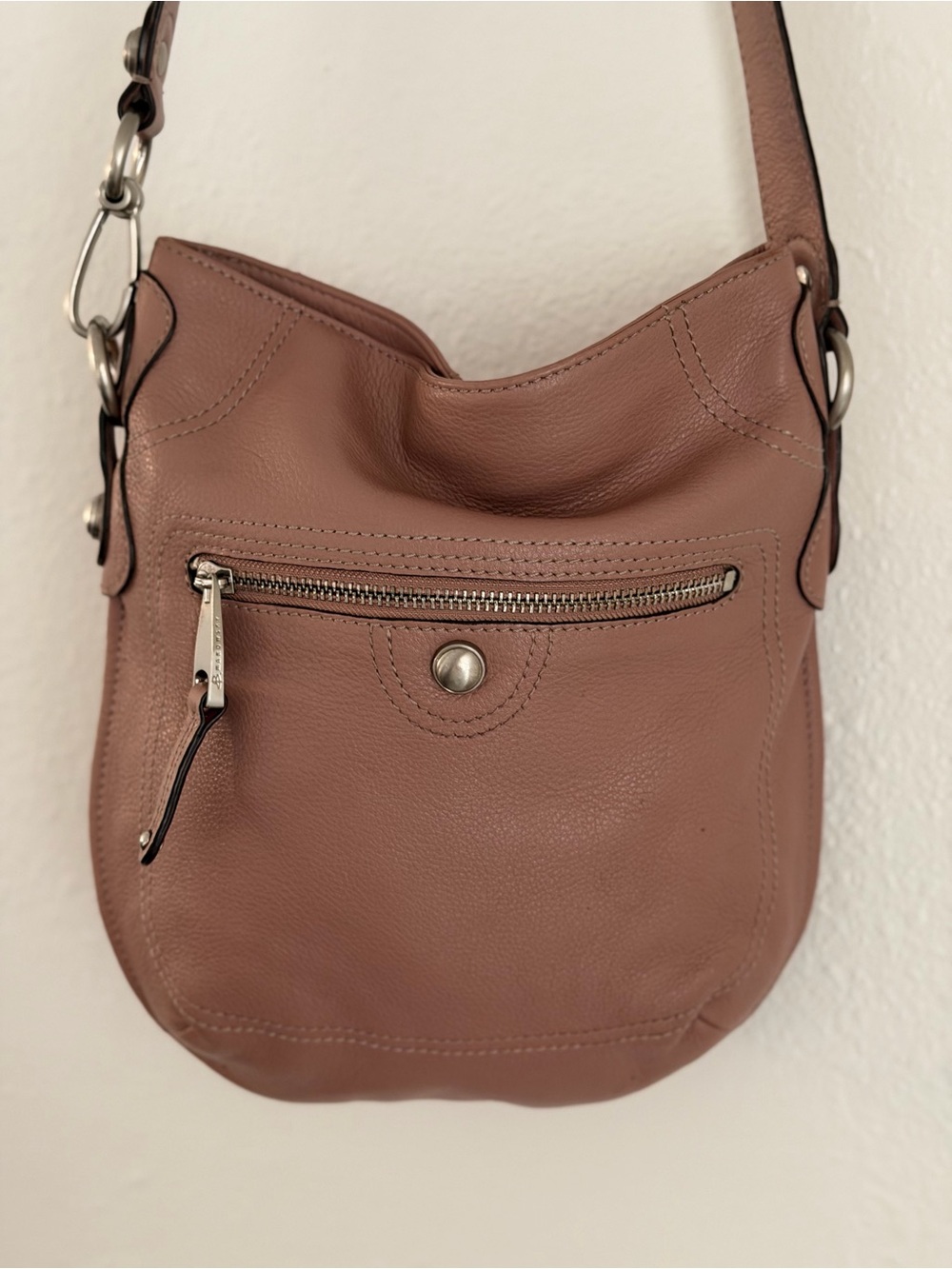 b. makowsky Leather Shoulder Bag - Mauve Brown
